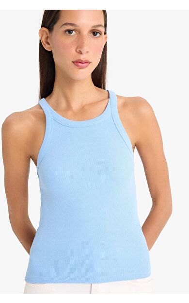 DeFacto Slim Fit Dar Kesim Halter Yaka Fitilli Kaşkorse Atlet E2176AX25SPBE303