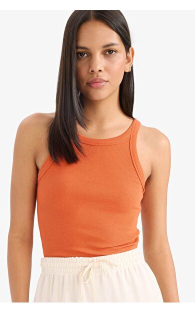 DeFacto Slim Fit Dar Kesim Halter Yaka Fitilli Kaşkorse Atlet E2176AX25SPOG269