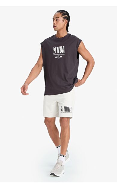 DeFacto DeFactoFit NBA Wordmark Standart Fit Kısa Paça Şort