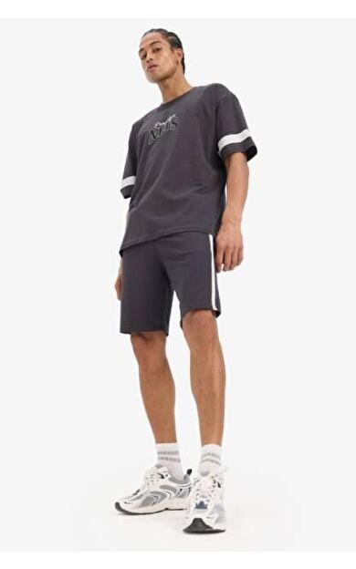 DeFacto DeFactoFit NBA Brooklyn Nets Oversize Geniş Kalıp Kısa Paça Şort