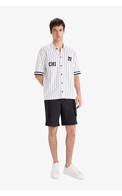 DeFacto Relax Fit Kargo Cepli Bermuda Şort E2207AX25SMBK81