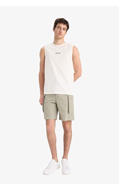 DeFacto Relax Fit Kargo Cepli Bermuda Şort E2207AX25SMKH418