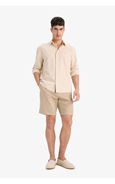 DeFacto Regular Fit Dokulu Bermuda Şort E2234AX25SMBG406