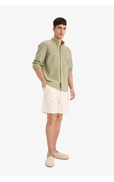 DeFacto Regular Fit Dokulu Bermuda Şort E2234AX25SMER117