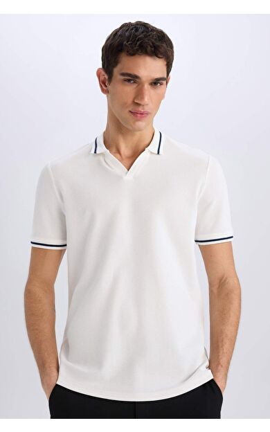 DeFacto Regular Fit Kısa Kollu Bubble Polo Tişört
