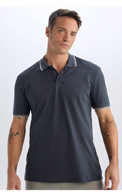 DeFacto Regular Fit Basic Düz Polo Tişört E2310AX24AUAR197