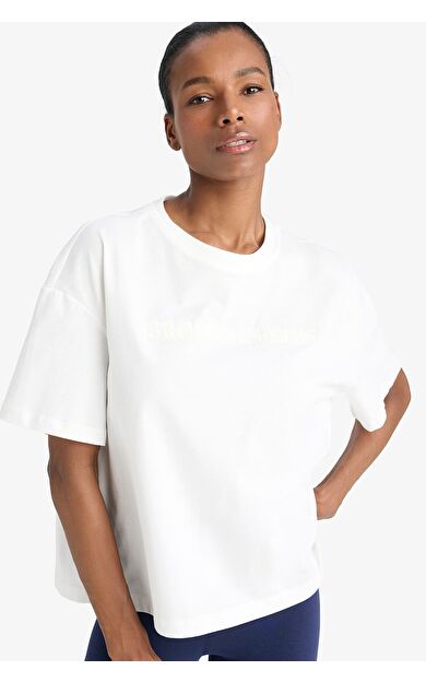 DeFacto DeFactoFit NBA Brooklyn Nets Oversize Fit Bisiklet Yaka Baskı Sporcu Kısa Kollu Tişört