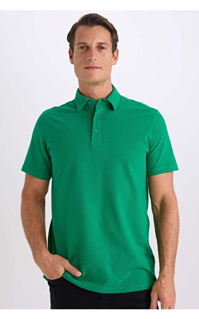 DeFacto Regular Fit Pamuklu Kısa Kollu Basic Düz Polo Tişört E2348AX24AUGN1037
