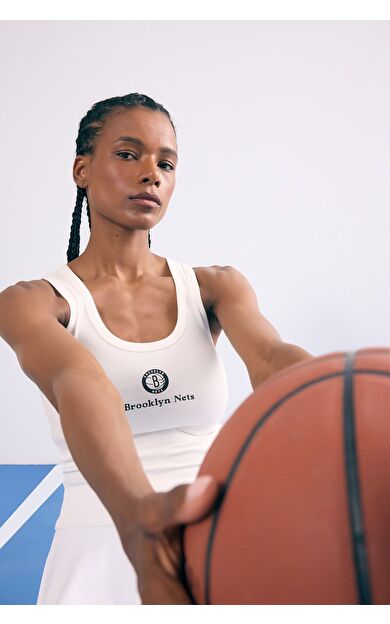 DeFacto DeFactoFit NBA Brooklyn Nets Slim Fit U Yaka Ribana Sporcu Atlet