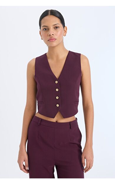 DeFacto Regular Fit V Yaka Blazer Yelek