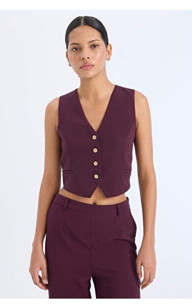 Regular Fit V Yaka Blazer Yelek