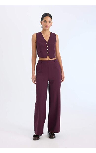 DeFacto Wide Leg Pantolon Yüksek Bel Geniş Bol Paça