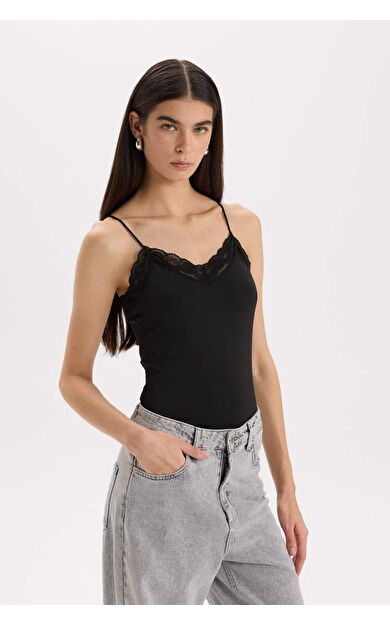 DeFacto Yılbaşı Temalı Slim Fit Dar Kesim V Yaka Atlet