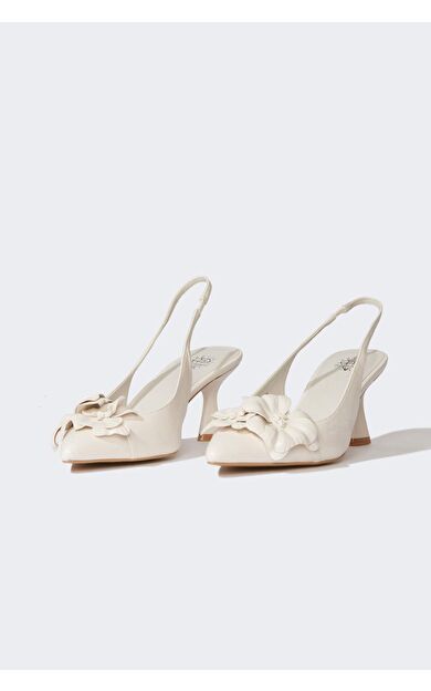 Kadın Yüksek Taban Suni Deri Topuklu Sandalet