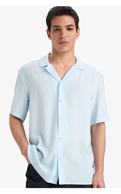 DeFacto Regular Fit Apaş Yaka Yazlık Kısa Kollu Gömlek E2533AX25SMBE773