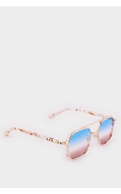 Kadın Altıgen Metal Güneş Gözlüğü