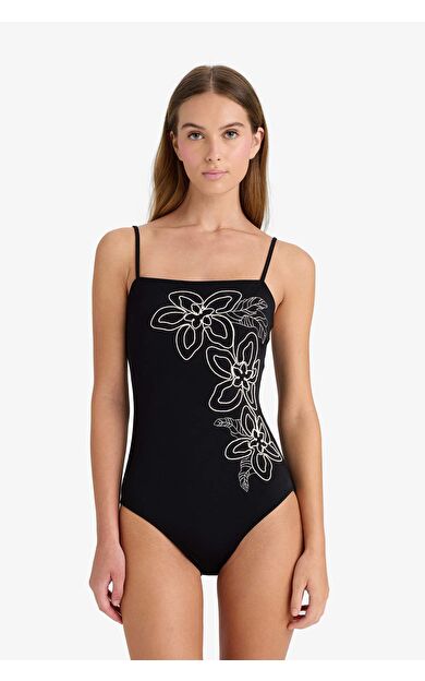 DeFacto -Fall in Love Regular Fit Nakışlı Mayo