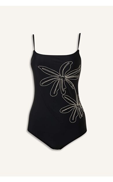 DeFacto Regular Fıt Nakışlı Mayo