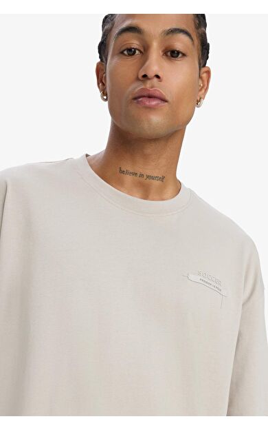 DeFactoFit Oversize Geniş Kalıp Bisiklet Yaka Baskılı Sporcu Kısa Kollu Tişört E2582AX25SMBG170