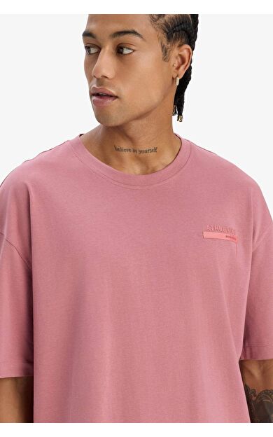 DeFactoFit Oversize Geniş Kalıp Bisiklet Yaka Baskılı Sporcu Kısa Kollu Tişört E2582AX25SMBR226