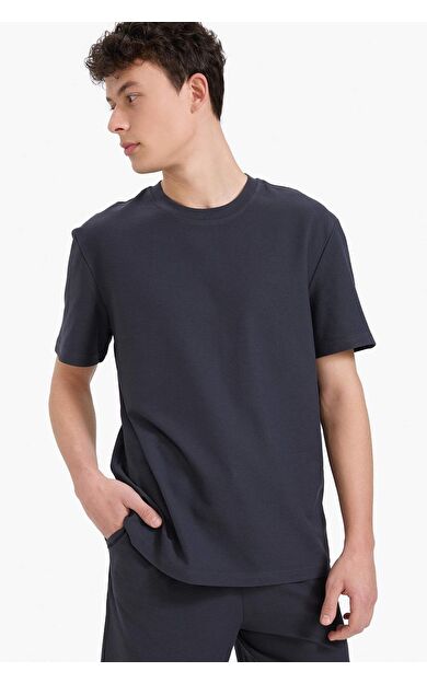 DeFacto %100 Pamuk Regular Fit Bisiklet Yaka Kısa Kollu Ağır Kumaş Tişört E2589AX25SMAR214