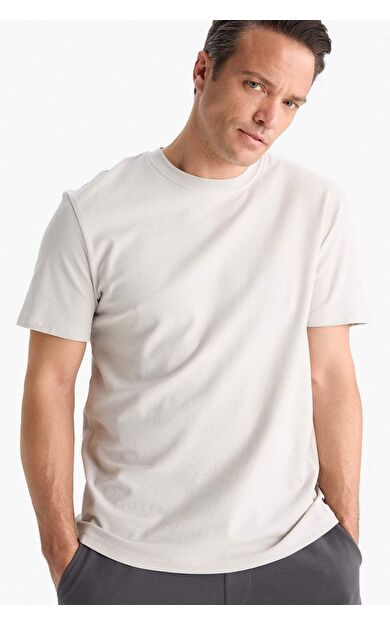 DeFacto Regular Fit Bisiklet Yaka Kısa Kollu Ağır Kumaş Tişört E2589AX25SMGR368