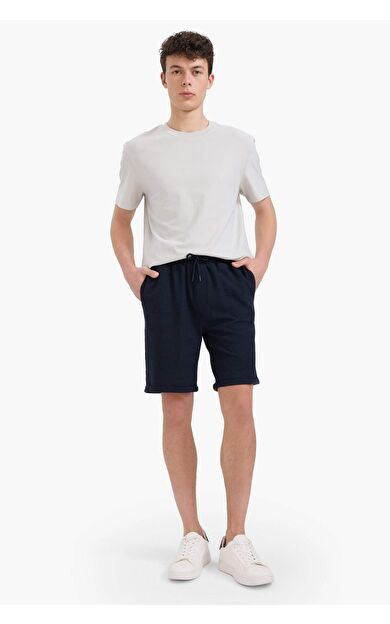 DeFacto Erkek Regular Fit Basic Düz Bermuda Şort E2606AX25SMNV253