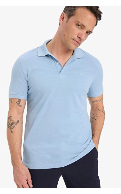 DeFacto %100 Pamuk Slim Fit Dar Kesim Kısa Kollu Pike Polo Tişört E2633AX25SMBE493