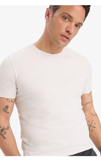 DeFacto Slim Fit Dar Kesim Bisiklet Yaka Kısa Kollu Tişört E2635AX25SMGR293