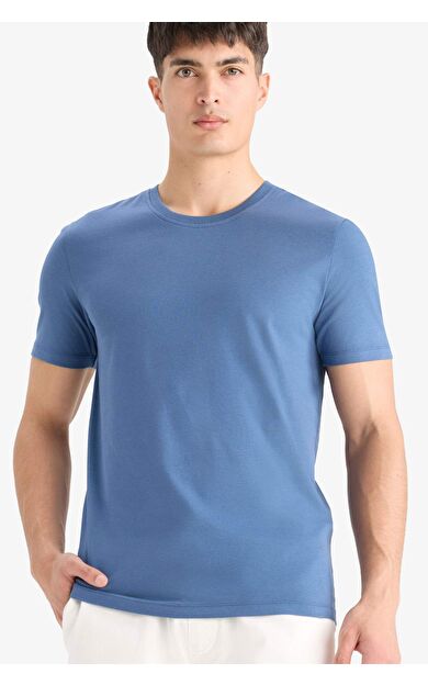 DeFacto Slim Fit Dar Kesim Bisiklet Yaka Kısa Kollu Tişört E2635AX25SMIN233