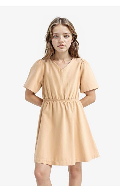 Standart Fit Gabardin Kısa Kollu Elbise