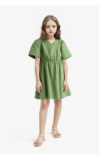 Standart Fit Gabardin Kısa Kollu Elbise