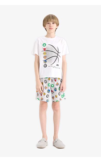 DeFacto Erkek Çocuk NBA Current Teams Pijama Takımı Kısa Kollu Üst Şort