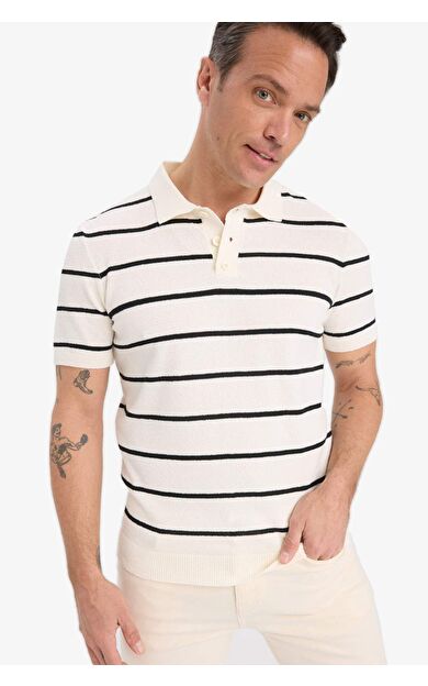 DeFacto Standart Fit Polo Yaka Kısa Kollu Triko Polo Tişört E2701AX25SPER100