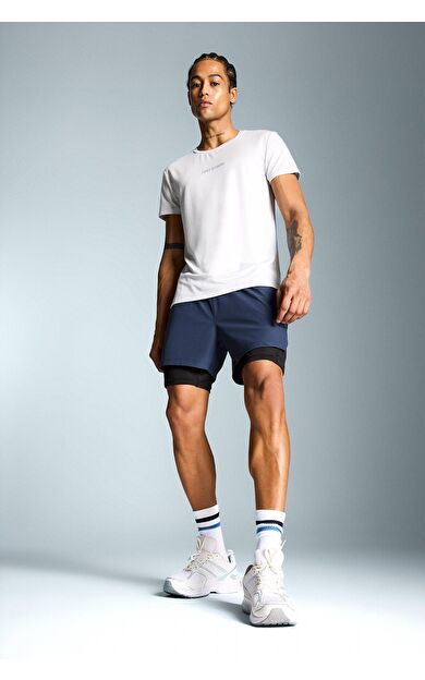 DeFacto DeFactoFit Slim Fit Dar Kesim Sporcu Penye Taytlı Şort E2759AX25SMNV94