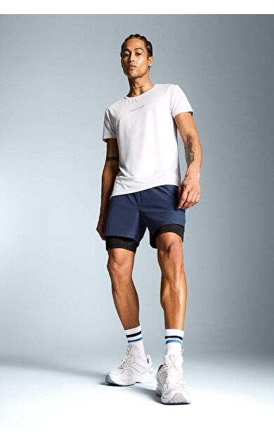 DeFactoFit Slim Fit Dar Kesim Sporcu Penye Taytlı Şort E2759AX25SMNV94