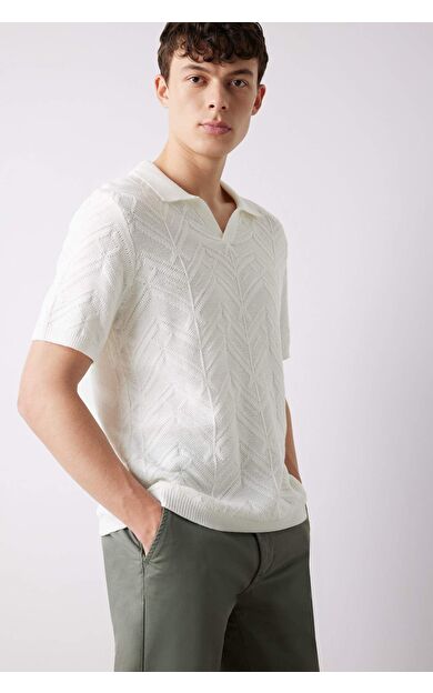 Standart Fit Bisiklet Yaka Triko Kısa Kollu Polo Tişört