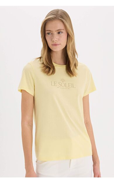 DeFacto Regular Fit Bisiklet Yaka Penye Kısa Kollu Tişört E2791AX25SPYL83