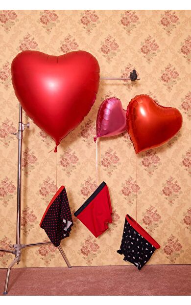 Regular Fıt Kalp Desenli 3'lü Boxer