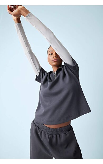 DeFactoFit Standart Fit Dik Yaka Sporcu Modal Kısa Kollu Tişört E2931AX25SMAR231