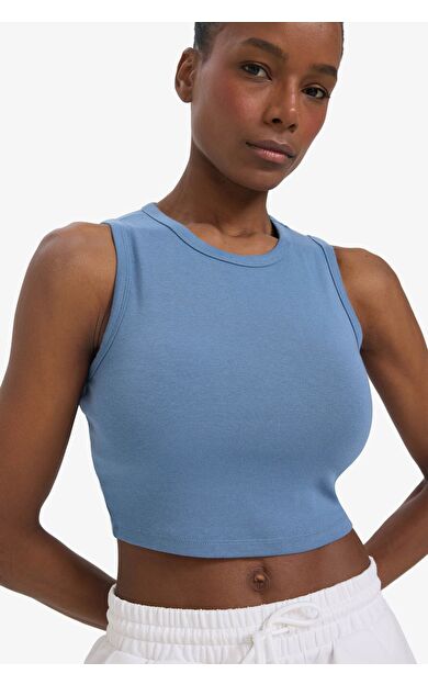 DeFacto DeFactoFit Crop Top Bisiklet Yaka Modal Sporcu Atlet E2939AX25SMIN34