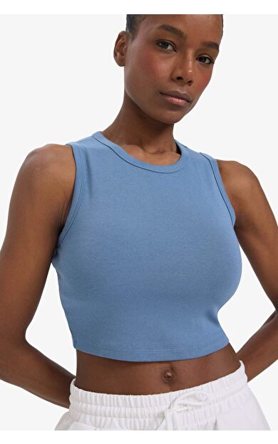 DeFactoFit Crop Top Bisiklet Yaka Modal Sporcu Atlet E2939AX25SMIN34