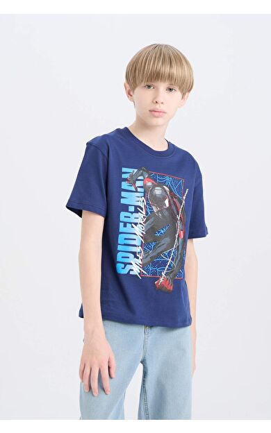 DeFacto Erkek Çocuk Marvel Games Spiderman Bisiklet Yaka Kısa Kollu Tişört