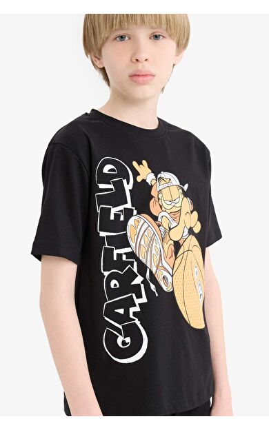 DeFacto Erkek Çocuk Garfield Bisiklet Yaka Kısa Kollu Tişört