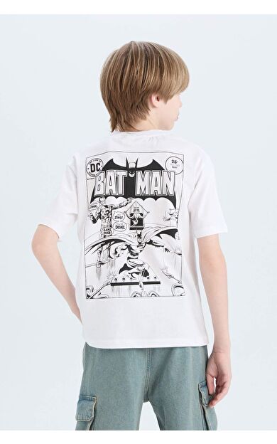 DeFacto Erkek Çocuk Batman Bisiklet Yaka Sırt Baskılı Kısa Kollu Tişört