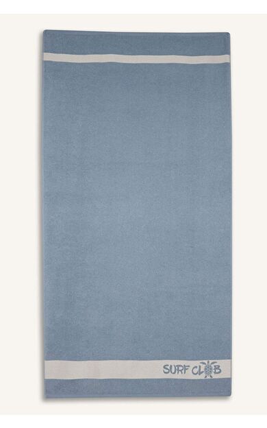 Erkek Slogan Baskılı Pamuklu Plaj Havlusu