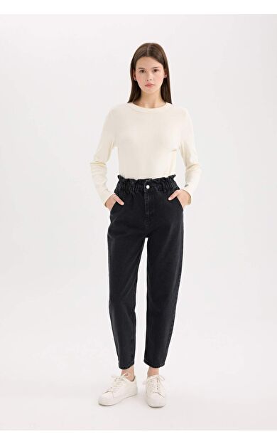 DeFacto Paperbag Ekstra Yüksek Bel Bilek Boy Jean Pantolon