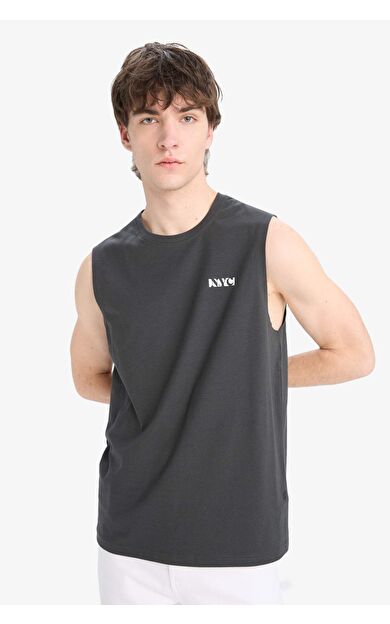 DeFacto %100 Pamuk Regular Fit Baskılı Bisiklet Yaka Atlet E3217AX25HSAR221