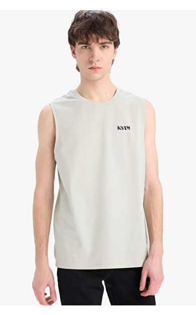 DeFacto %100 Pamuk Regular Fit Baskılı Bisiklet Yaka Atlet E3217AX25HSKH494