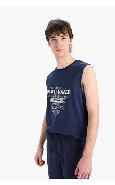 DeFacto %100 Pamuk Regular Fit Baskılı Bisiklet Yaka Atlet E3219AX25HSNV256